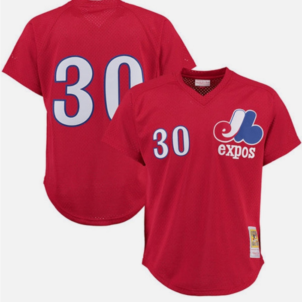 Mitchell & Ness MLB Montreal Expos 1989 Tim Raines Red Batting Jersey (TC)
